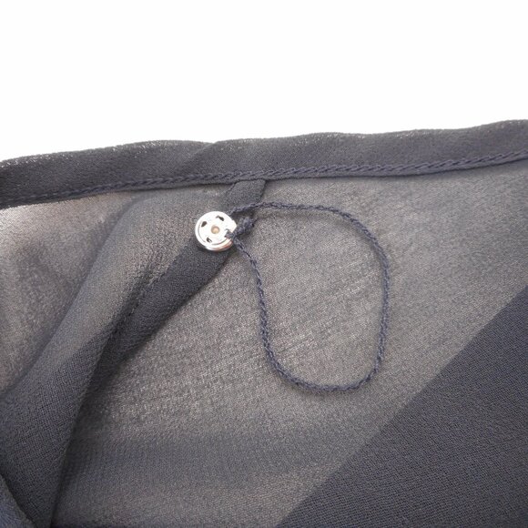 Soft Surroundings Womens L Sheer Blouse Minimalist Dark Blue-Gray 3/4 Sleeve - Picture 8 of 10